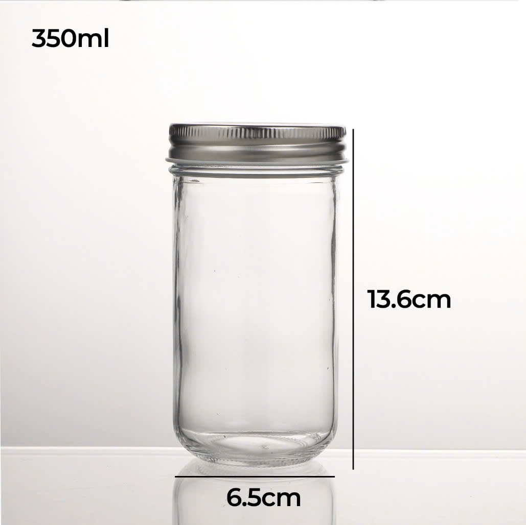 Hũ Thủy Tinh JD Nắp Nhôm Viền Trắng 100ml 200ml 300ml, Nắp Nhôm Chịu Nhiệt, Làm Sữa Chua , Mứt , Đựng Gia Vị - North Star Packing