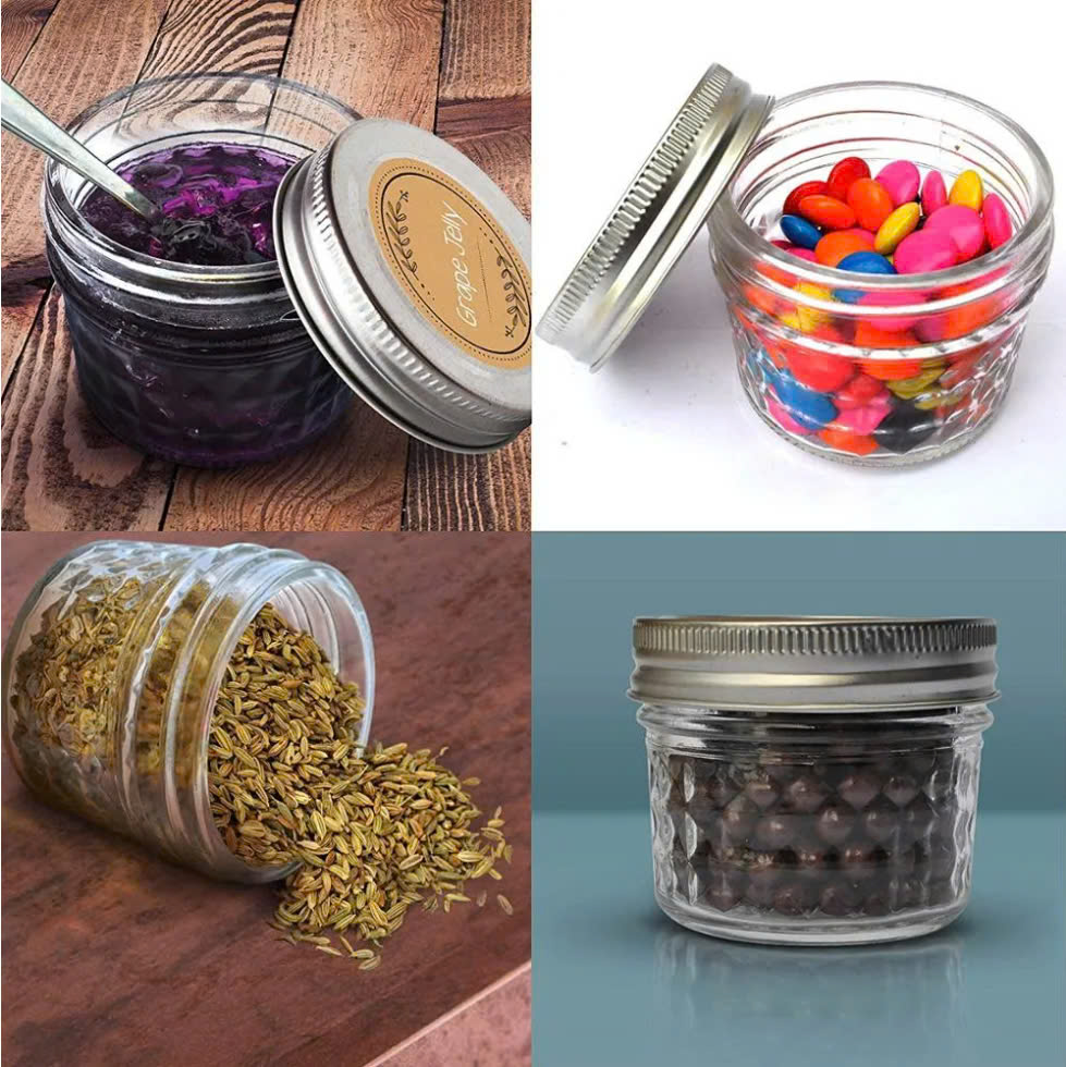 Hũ Thủy Tinh JD Kim Cương Nắp Nhôm 100ml 650ml, Nắp Nhôm Chịu Nhiệt, Làm Sữa Chua , Mứt , Đựng Gia Vị - North Star Packing