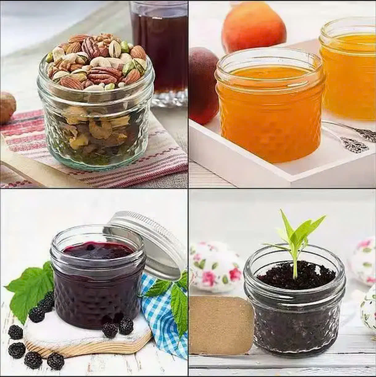 Hũ Thủy Tinh JD Kim Cương Nắp Nhôm 100ml 650ml, Nắp Nhôm Chịu Nhiệt, Làm Sữa Chua , Mứt , Đựng Gia Vị - North Star Packing