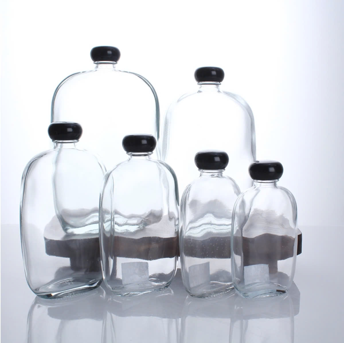 Chai Dẹt Nắp Nhựa Đen/Nắp Quân Cơ Dung Tích 250ml ~ 500ml, Đựng Cà Phê, Nước Ép, Sinh Tố, Rượu - NorthStar Packing