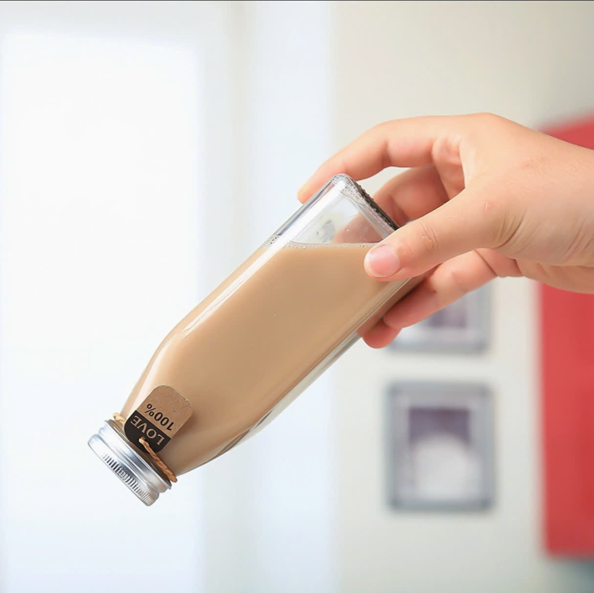 Chai Thủy Tinh Vuông Nắp Nhôm Dung Tích 350ml Đựng Kombucha, Sinh tố, Trà, Nước Ép, Cà Phê - Nortn Star Packing