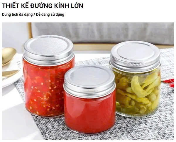 Hũ Thủy Tinh Cylinder Dáng Cao Nắp Nhôm Dung Tích 280ml/ 500ml/ 750ml, Đựng Thực Phẩm, Đồ Khô, Ngũ Cốc - North Star Packing