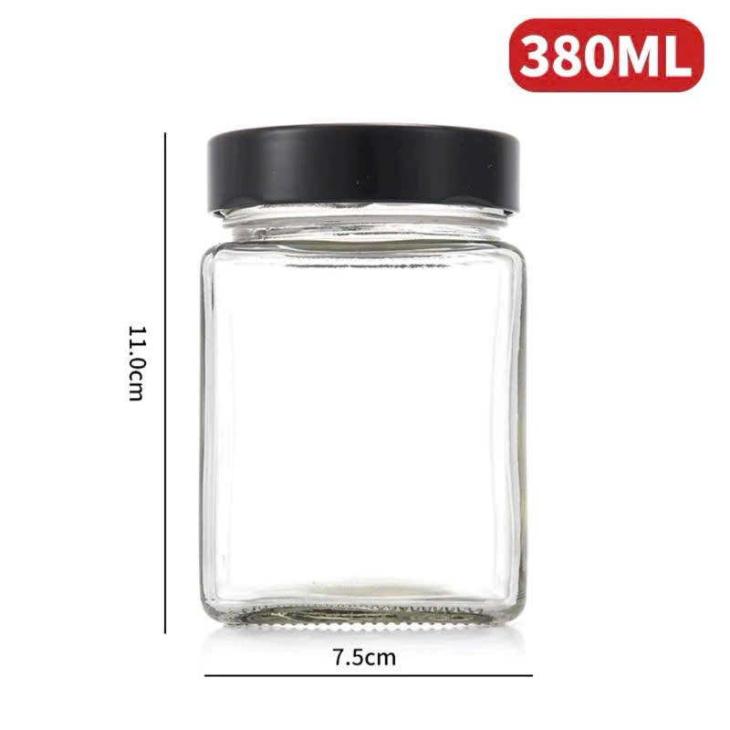 Hũ Vuông Nắp Thiếc Dày Dung tích 200ml, 280ml, 380ml Miệng hũ P58,P63,P70 - North Star Packing