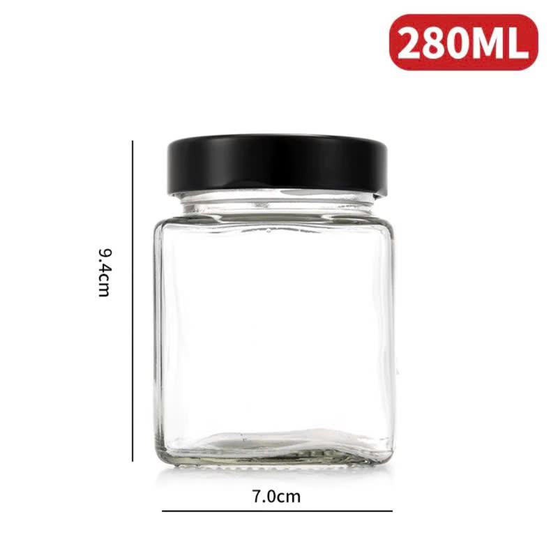 Hũ Vuông Nắp Thiếc Dày Dung tích 200ml, 280ml, 380ml Miệng hũ P58,P63,P70 - North Star Packing