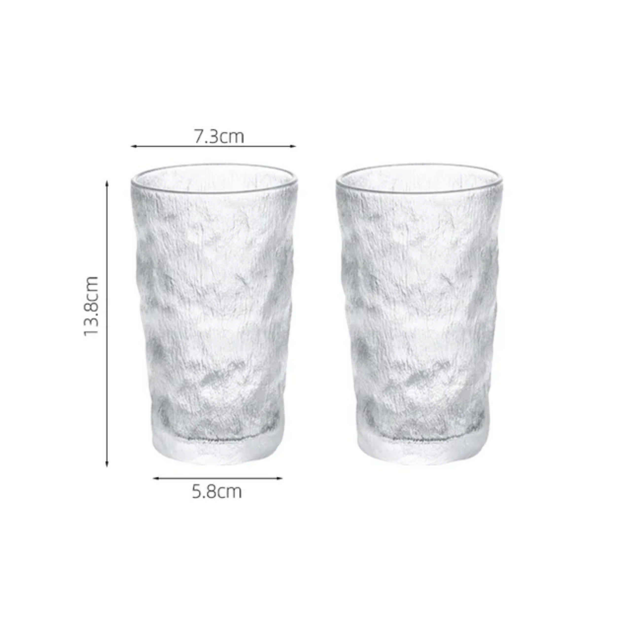 Cốc/Ly Thủy Tinh Chịu Nhiệt Thiết Kế Vân Đá Nhám 300ml- 400ml, Thủy Tinh Pha Lê Cao Cấp - North Star Packing