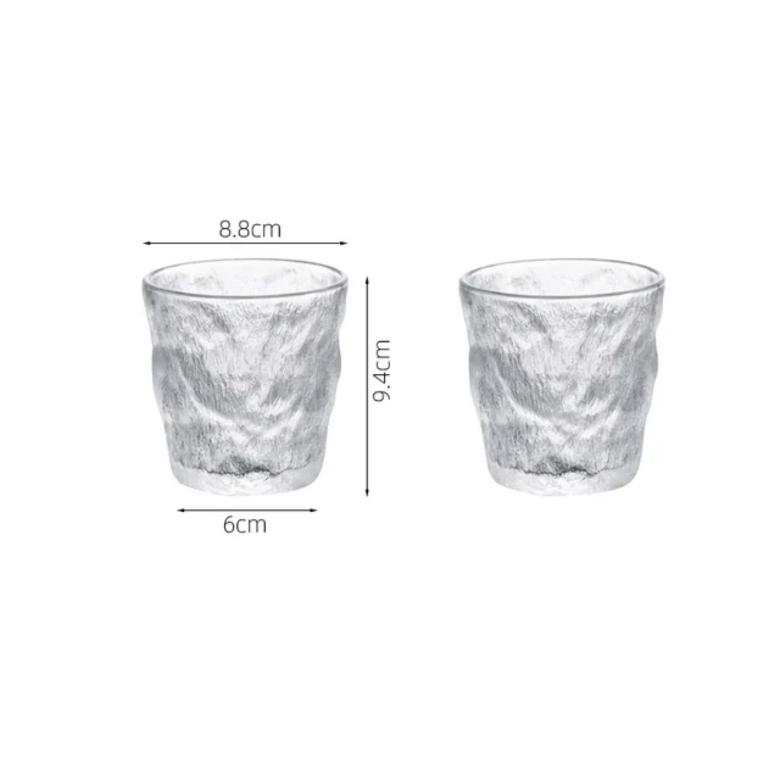 Cốc/Ly Thủy Tinh Chịu Nhiệt Thiết Kế Vân Đá Nhám 300ml- 400ml, Thủy Tinh Pha Lê Cao Cấp - North Star Packing