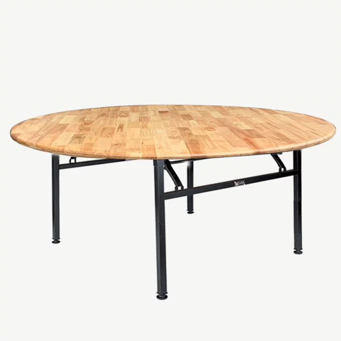 Bàn tròn tiệc cưới cao cấp gỗ cao su tự nhiên dùng cho nhà hàng