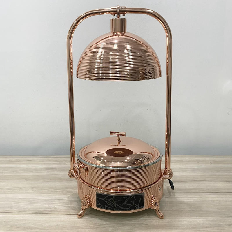 Bộ đèn hâm nóng thức ăn kèm nồi – nắp inox 121933