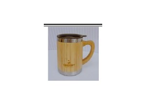 CHERRY-LY INOX GIỮ NHIỆT THÂN TRE CÓ TAY CẦM B011 300ML