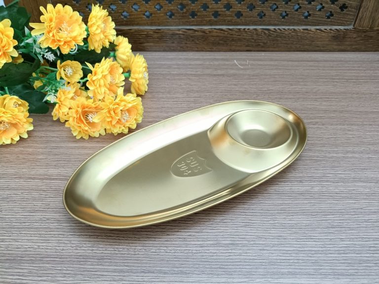 Dĩa Oval inox vàng lớn DXCD30402G