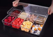 Hộp nhựa đựng topping 6 ngăn nhỏ QH-TW006