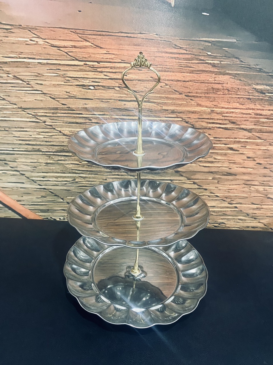 Khay trang trí bánh 3 tầng - trắng