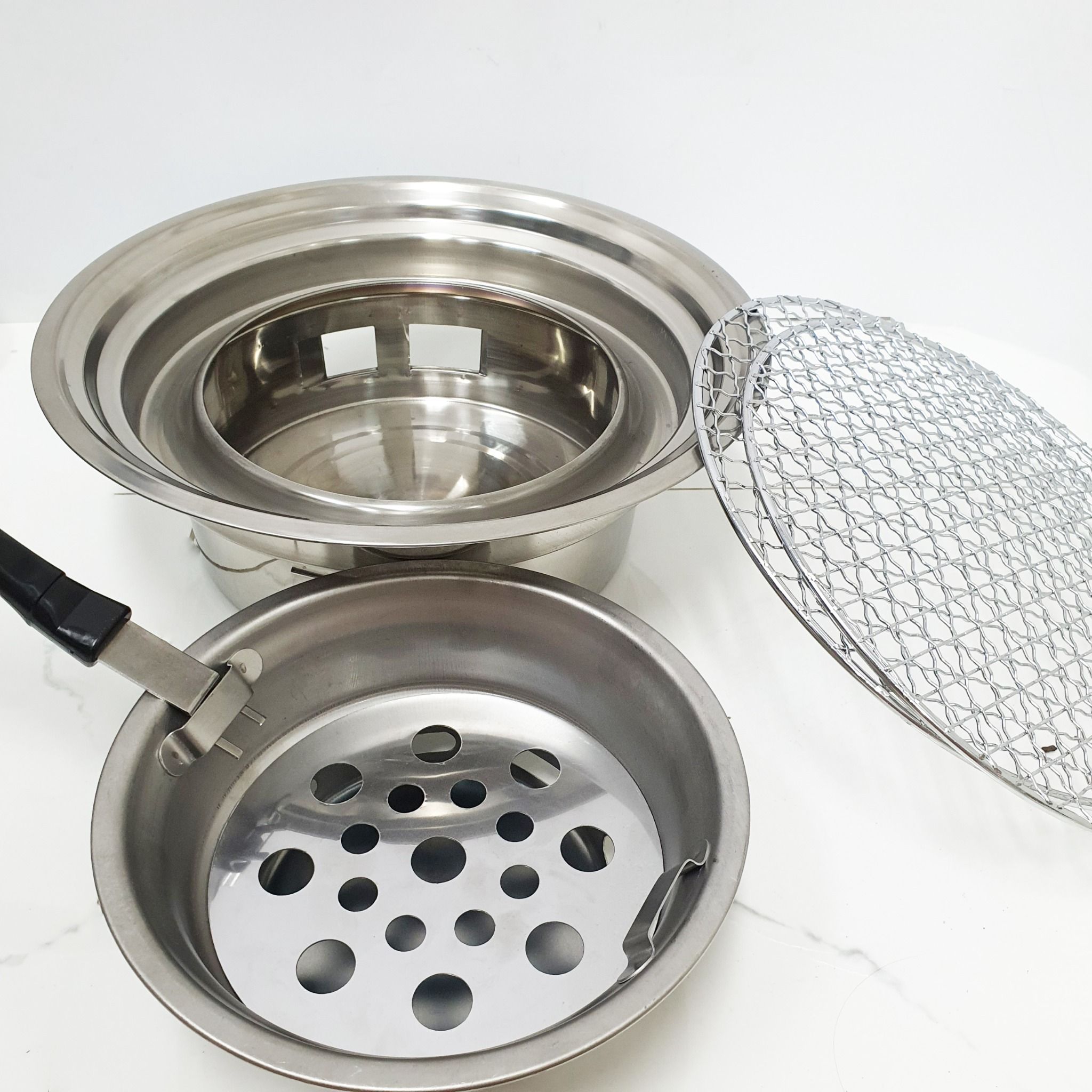 Lò Nướng Than Vỉ Inox Trắng Cherry