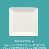 Dĩa vuông lá 25 cm Minh Long - MISC-ASSORTMENT LYS