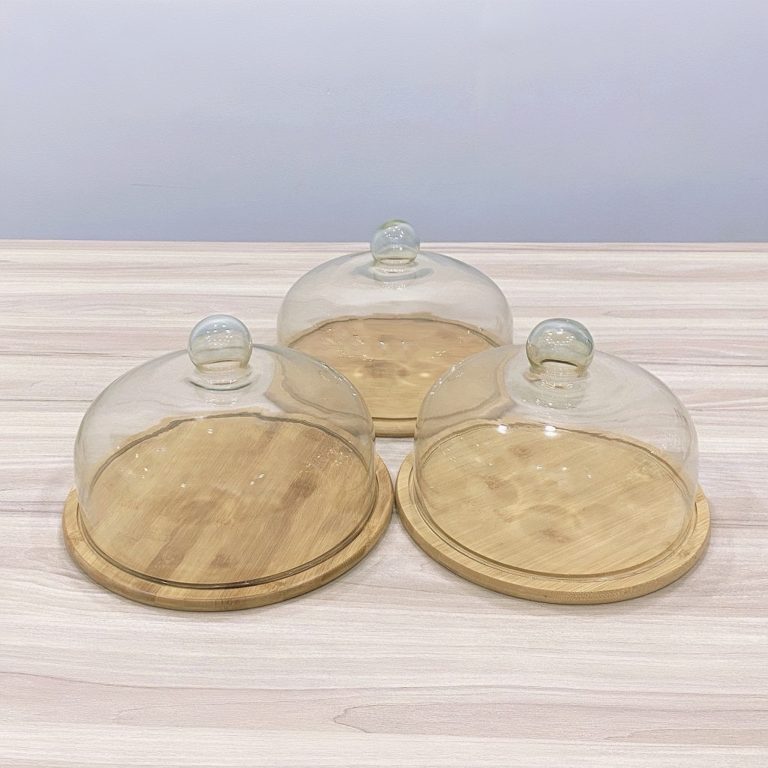 Nắp chụp thủy tinh + đế gỗ ERS26