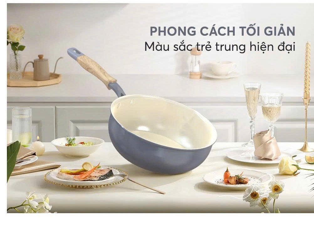 Chảo chống dính sâu phủ sứ đáy từ SUNHOUSE SDP28M