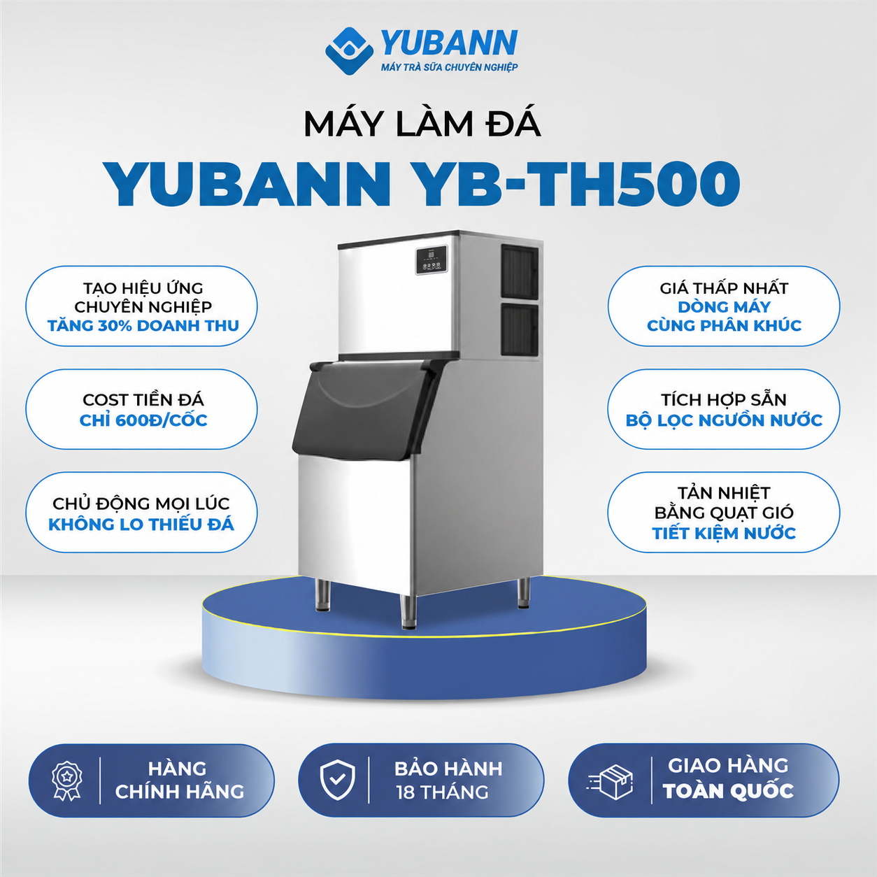Máy làm đá viên Yubann YB-TH500 225kg/ngày