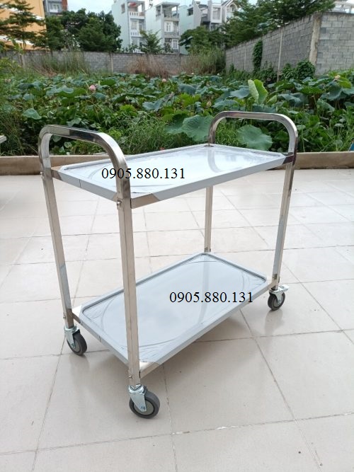 Xe đẩy inox 2 tầng lớn S1001