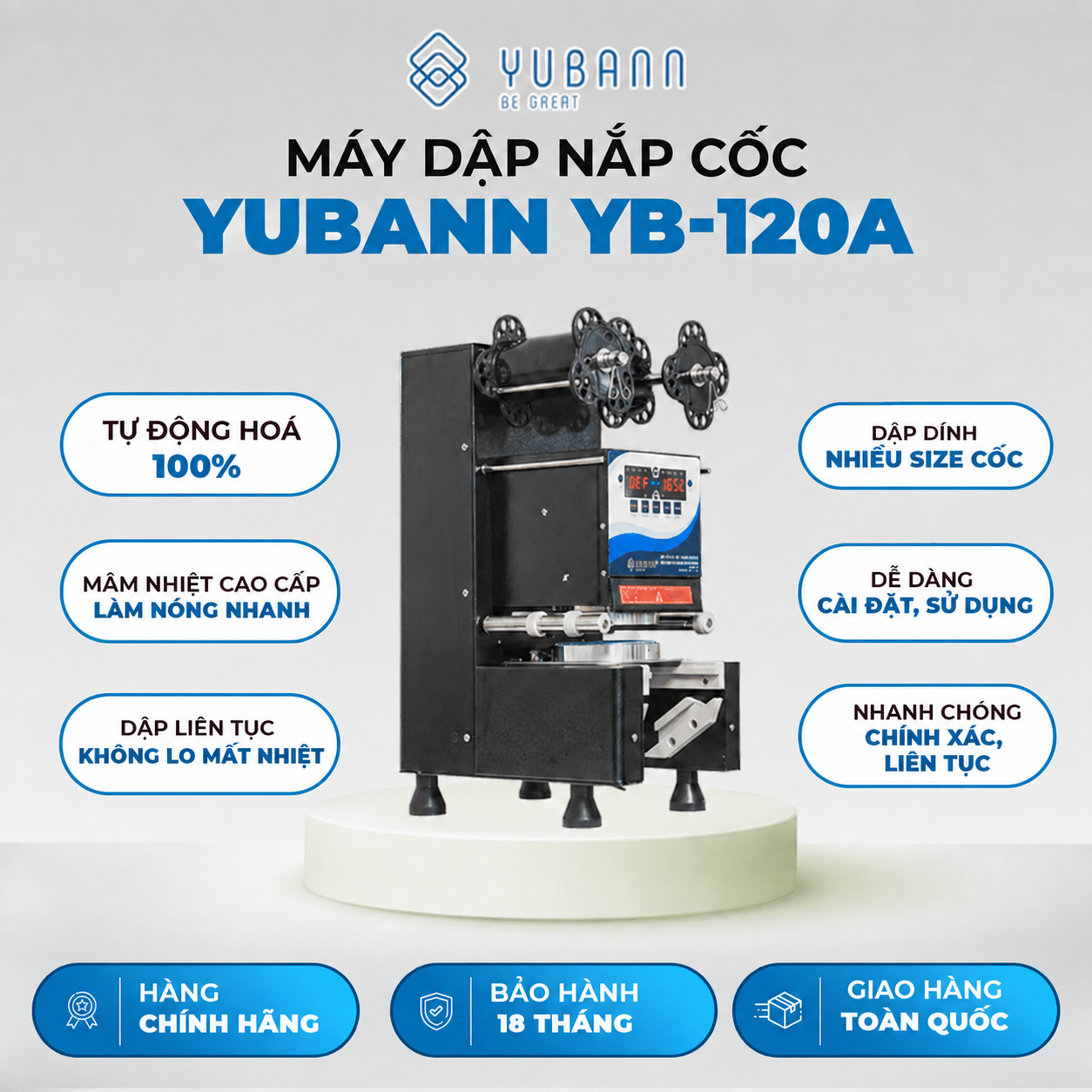 Máy dập nắp cốc Yubann 120A