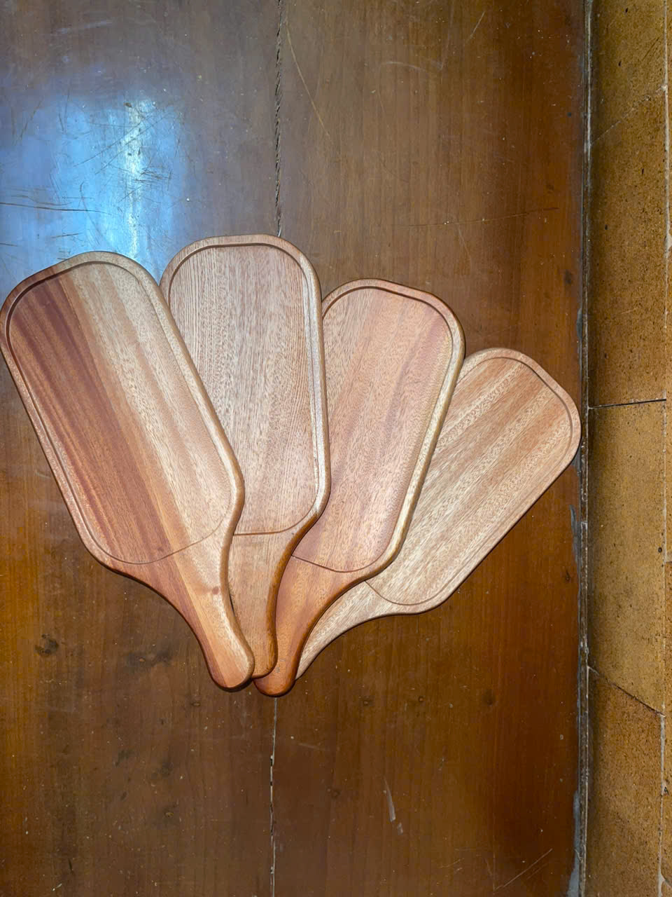 Khay Gỗ Oval Tay Cầm 13x40cm