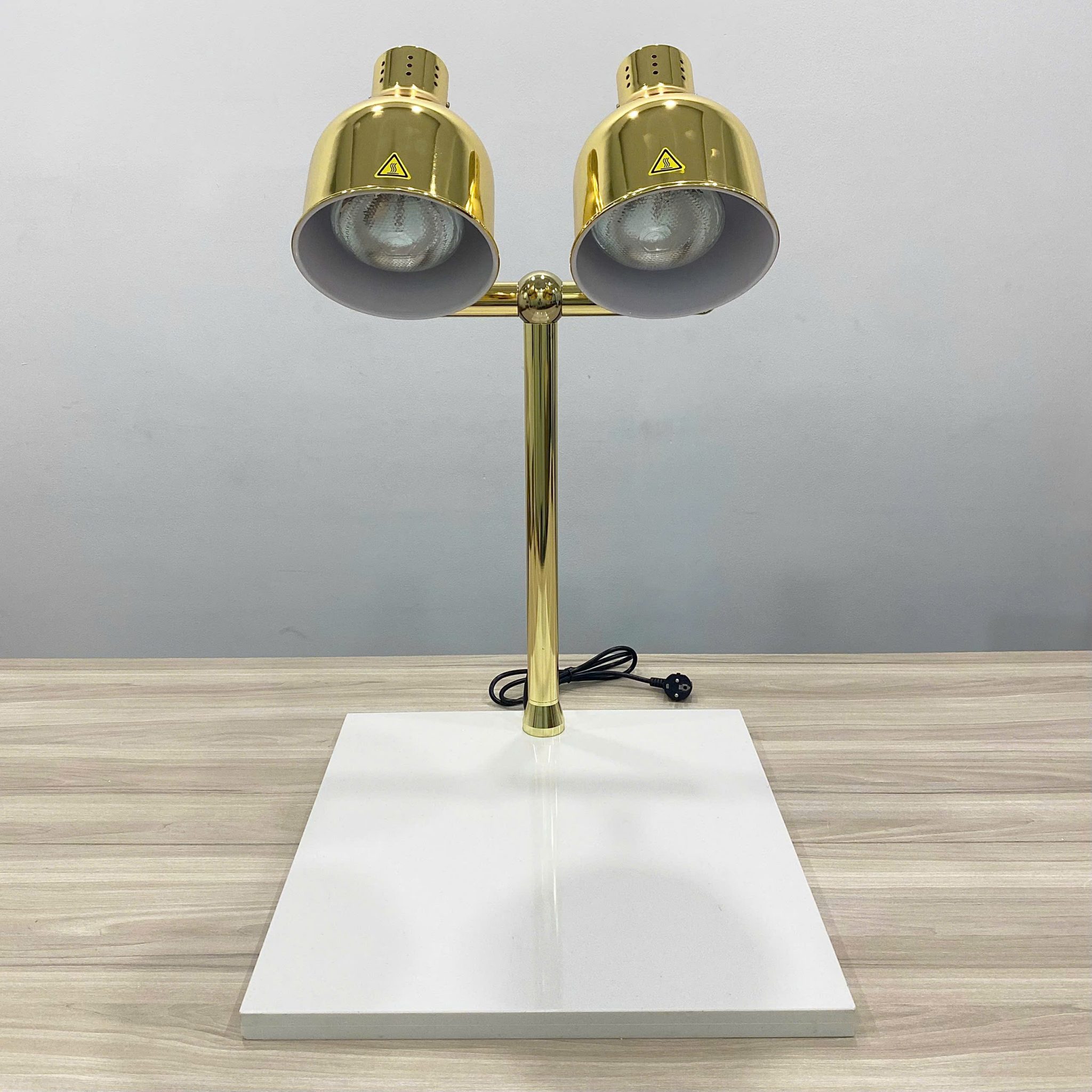 Đèn hâm nóng thức ăn 2 bóng có đế (vàng) 121168T