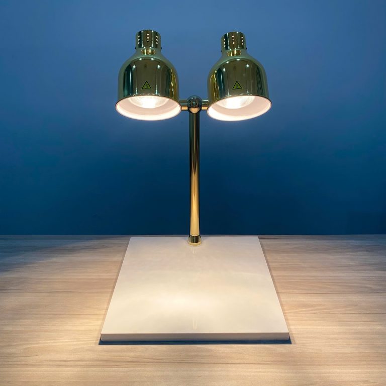 Đèn hâm nóng thức ăn 2 bóng có đế (vàng) 121168T