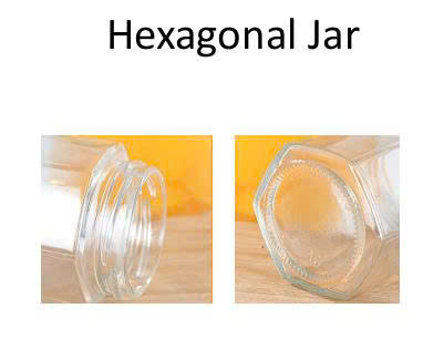 Hũ thủy tinh lục giác nắp thiếc