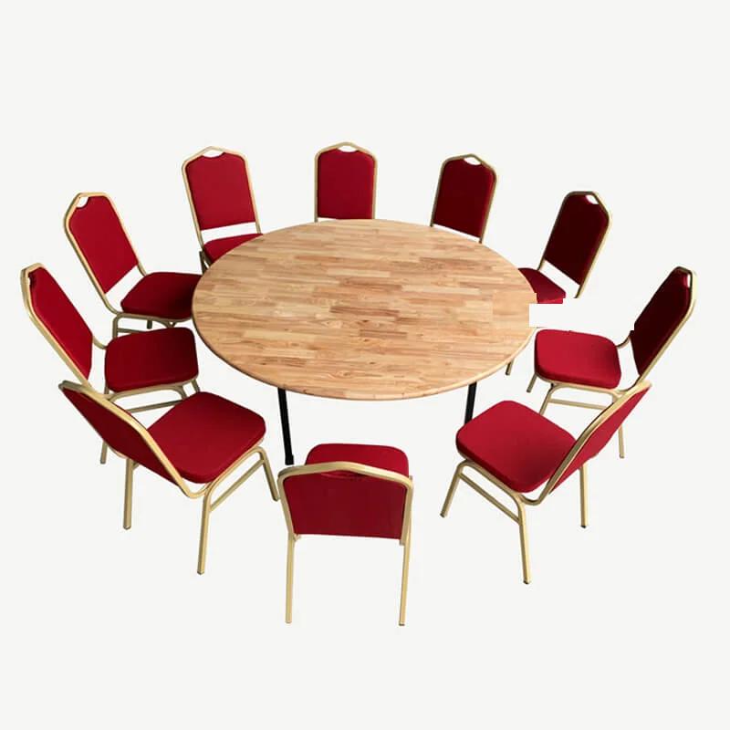 Bàn tròn tiệc cưới cao cấp gỗ cao su tự nhiên dùng cho nhà hàng