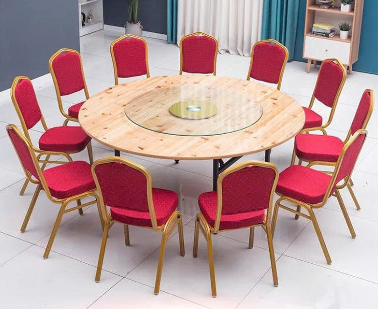 Bộ bàn tròn tiệc cưới 10 người ghế Banquet BBG01