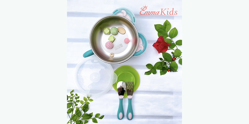 Bát ăn dặm kèm thìa dĩa EMMAKIDS