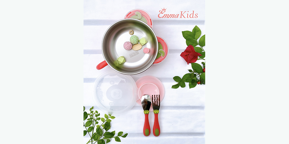 Bát ăn dặm kèm thìa dĩa EMMAKIDS