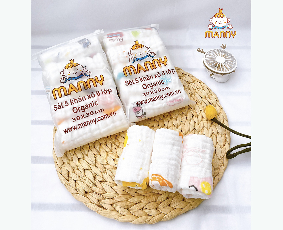 Set 5 khăn xô 6 lớp Manny