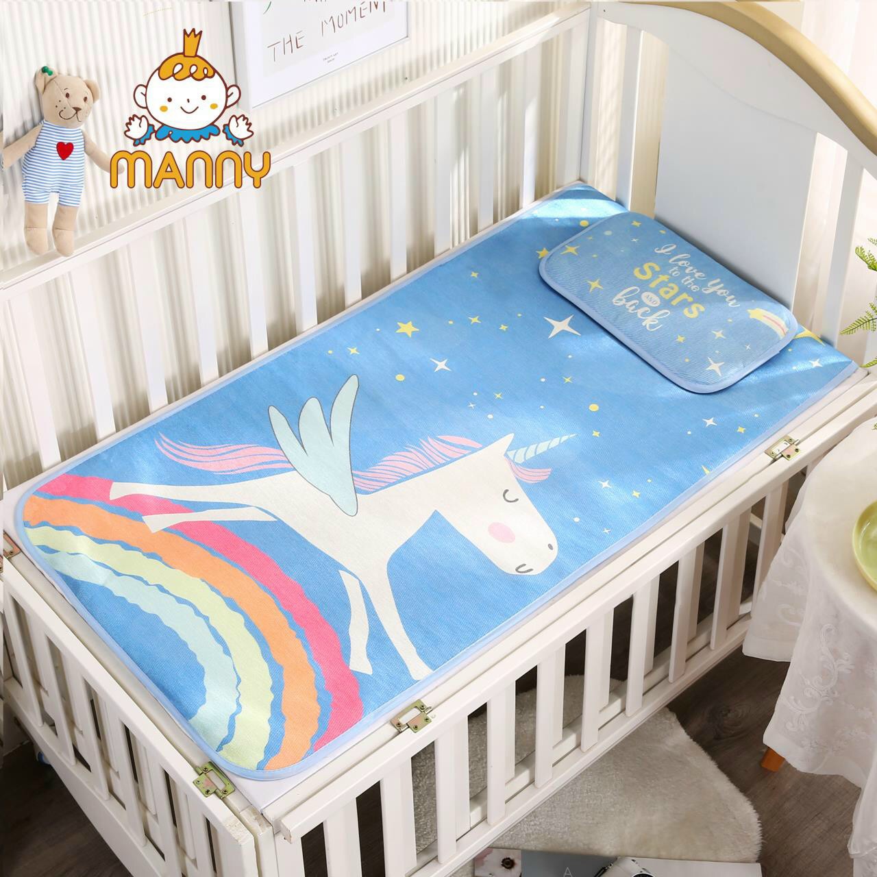 Bộ chiếu lụa kèm gối Muslin Manny