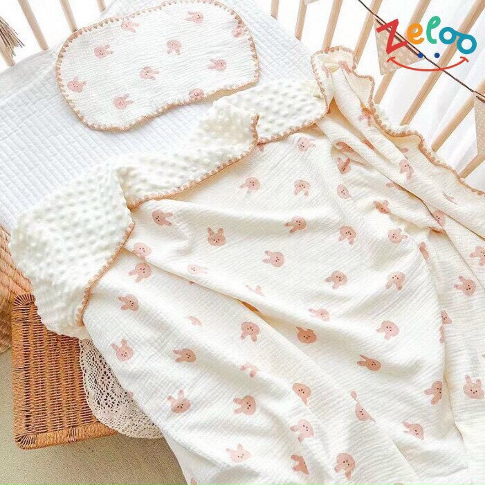 Zeloo- Chăn Muslin Lót Hạt Đậu Siêu Ấm