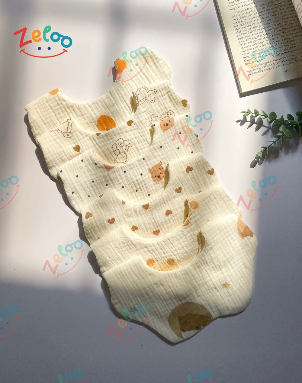 SET 3 YẾM TRÒN 6 LỚP MUSLIN ORGANIC ZELOO