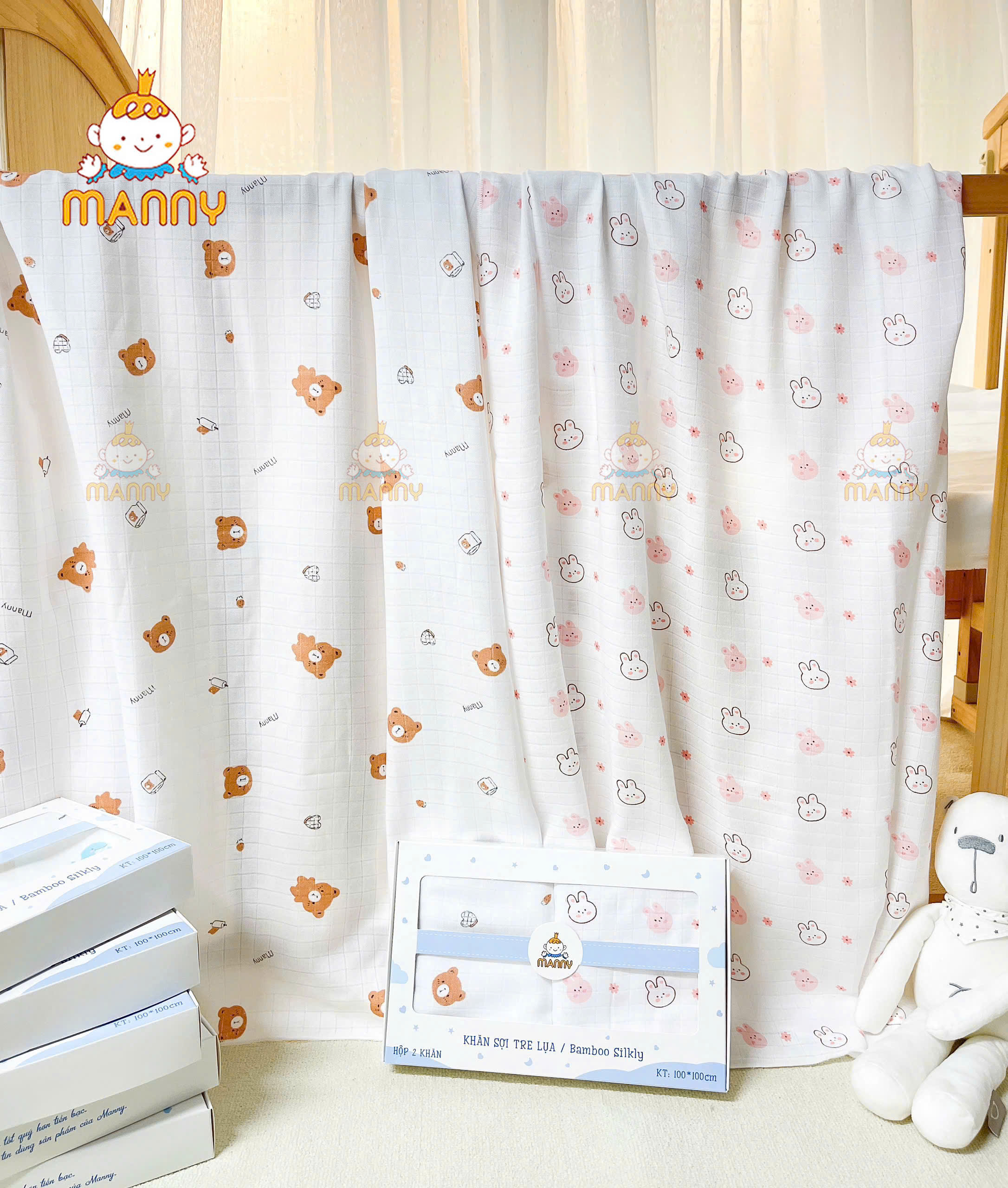 Chiếc khăn tắm Sợi Tre Lụa nhà MANNY rất mềm và thấm hút