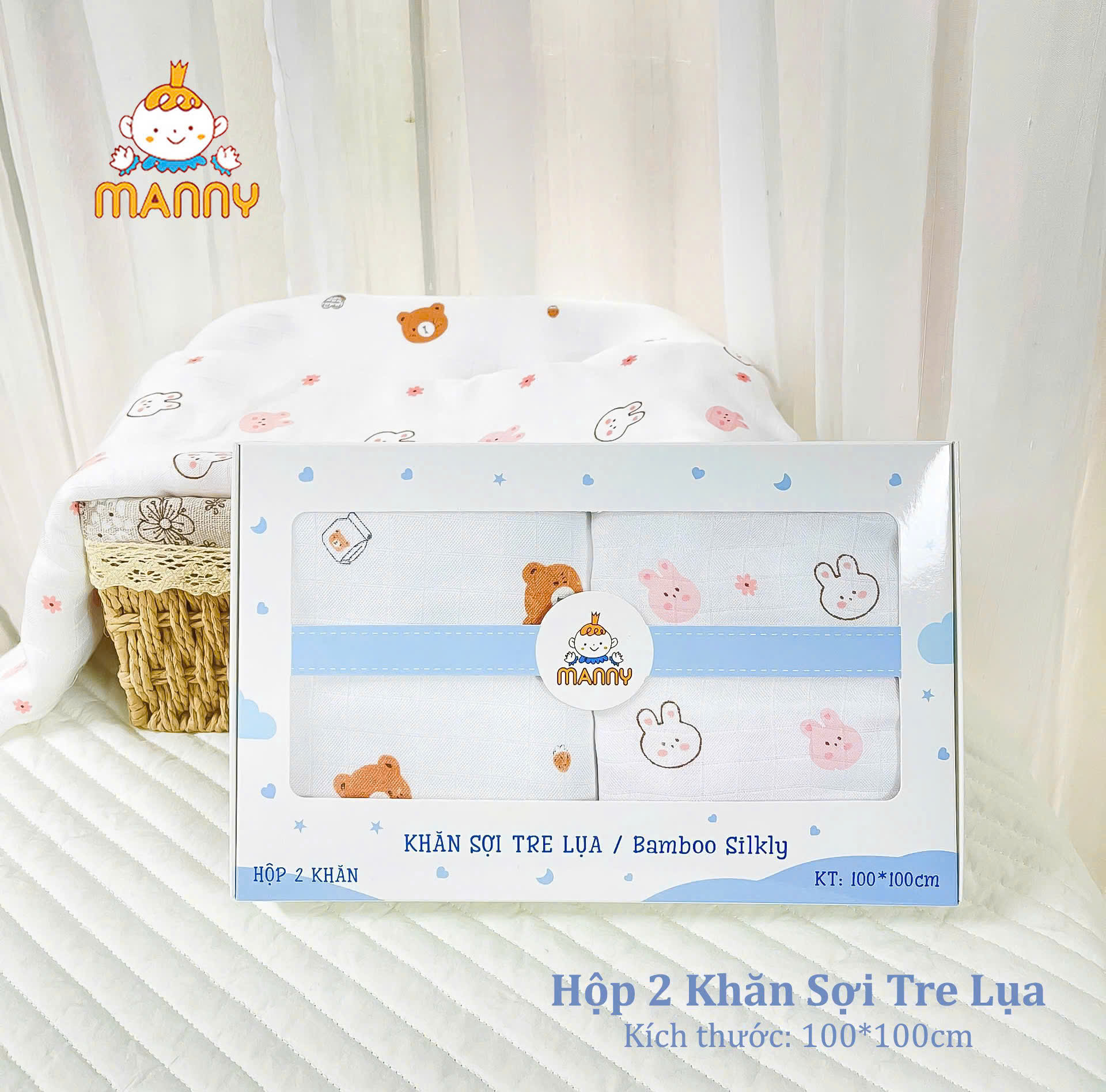 Chiếc khăn tắm Sợi Tre Lụa nhà MANNY rất mềm và thấm hút