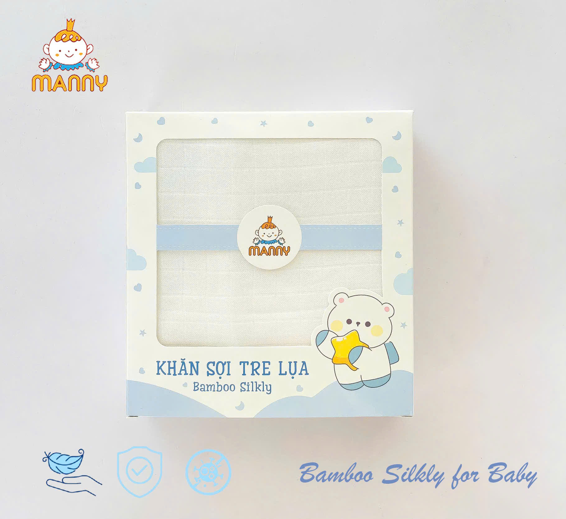 Chiếc khăn tắm Sợi Tre Lụa nhà MANNY rất mềm và thấm hút