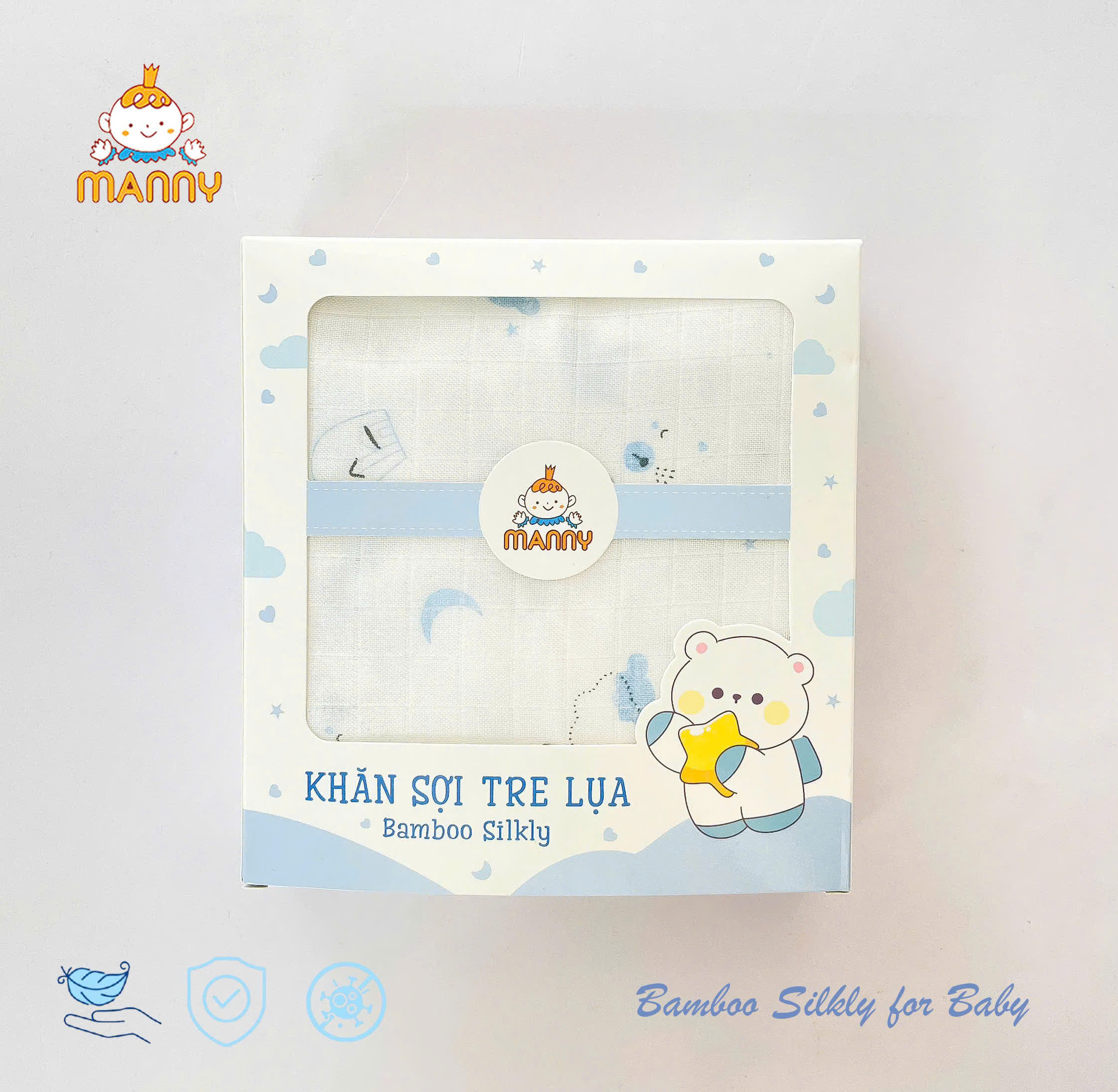 Chiếc khăn tắm Sợi Tre Lụa nhà MANNY rất mềm và thấm hút