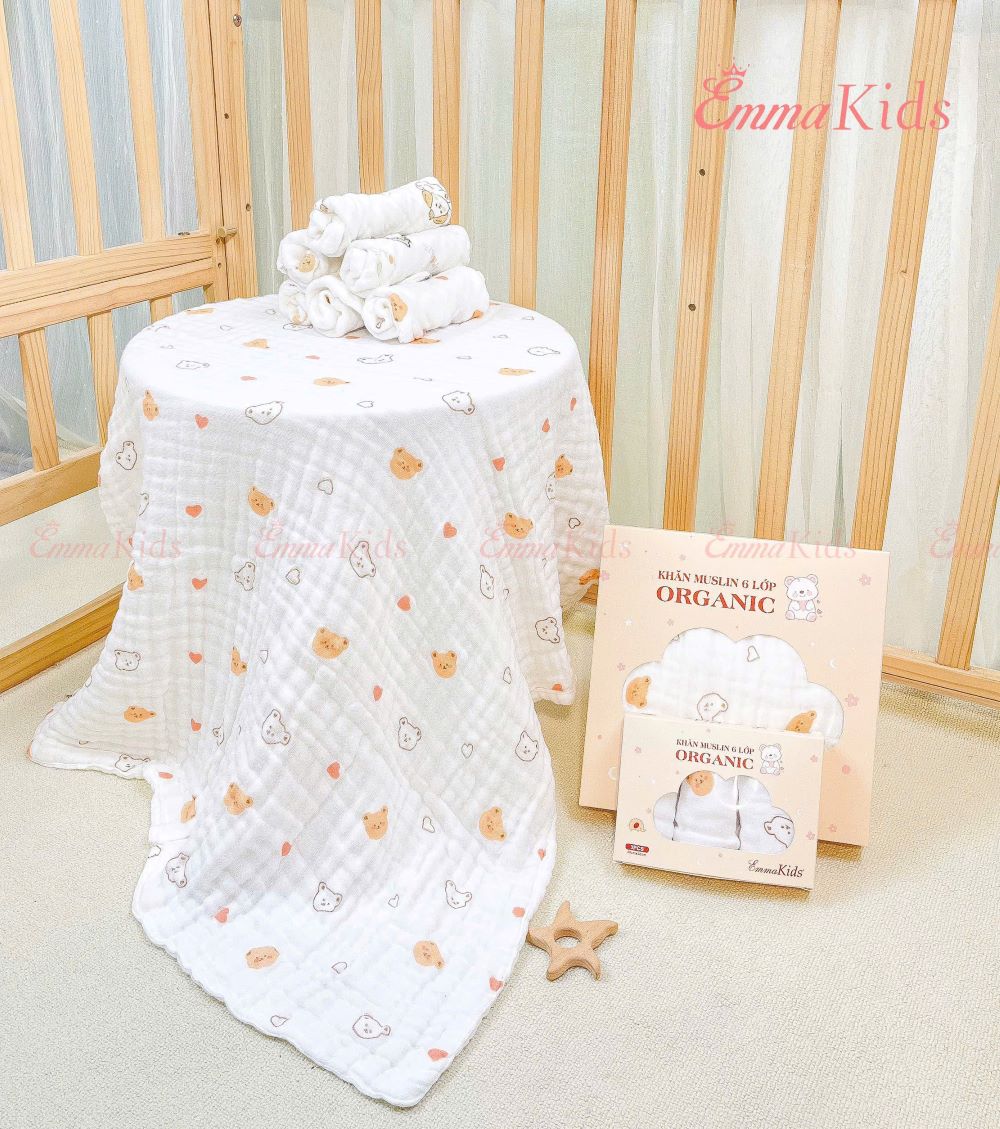 Khăn xô Đa Năng Muslin 6 lớp Emmakids