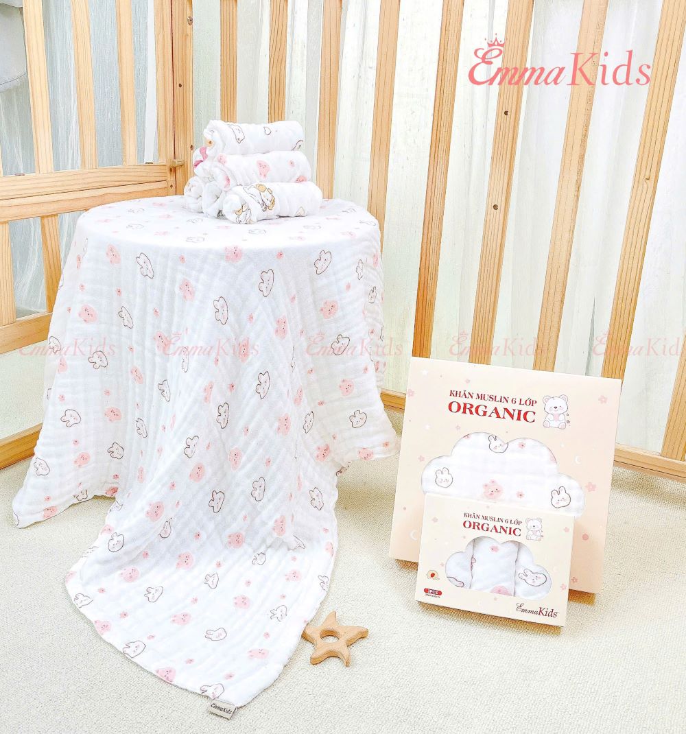 Khăn xô Đa Năng Muslin 6 lớp Emmakids