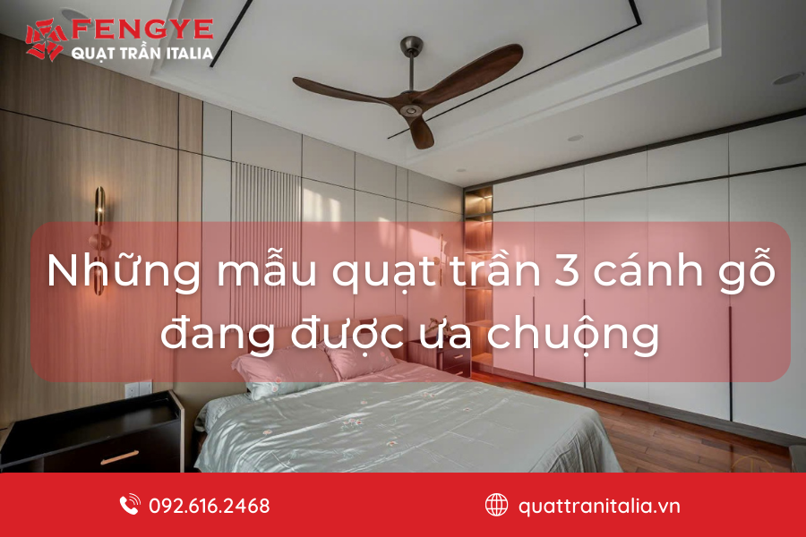 Quạt trần 3 cánh - Giải pháp 3 trong 1 LÀM MÁT - CHIẾU SÁNG - TRANG TRÍ