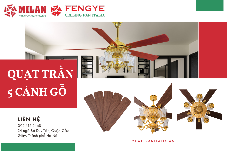 5 ưu điểm nổi bật của quạt trần 5 cánh gỗ