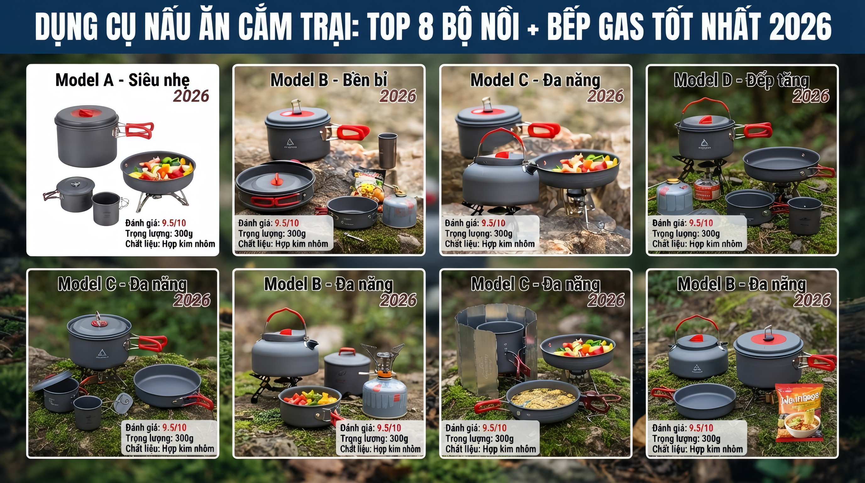 Dụng Cụ Nấu Ăn Cắm Trại: Top 8 Bộ Nồi + Bếp Gas Tốt Nhất 2026