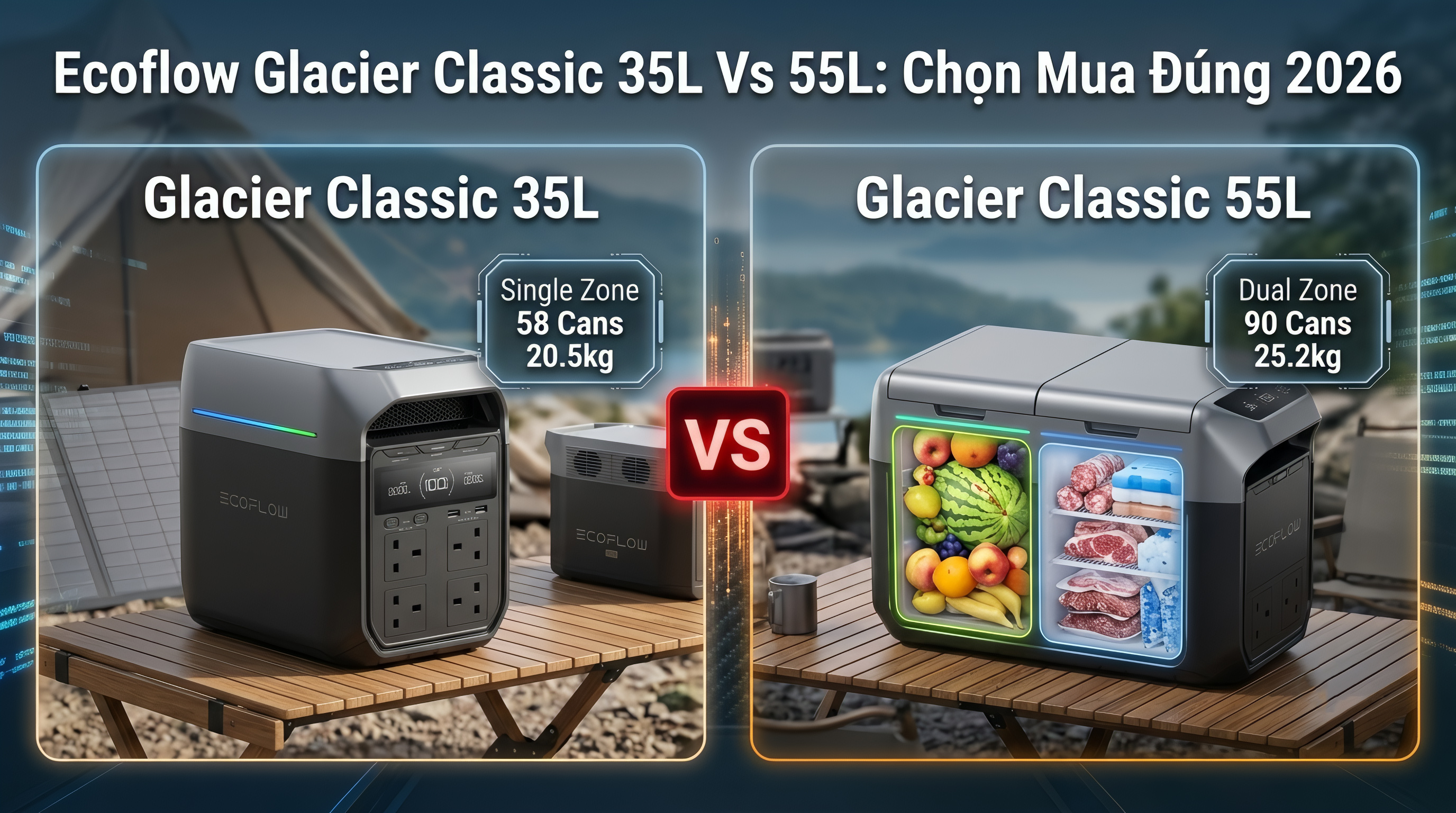 Ecoflow Glacier Classic 35L Vs 55L: Chọn Mua Đúng 2026
