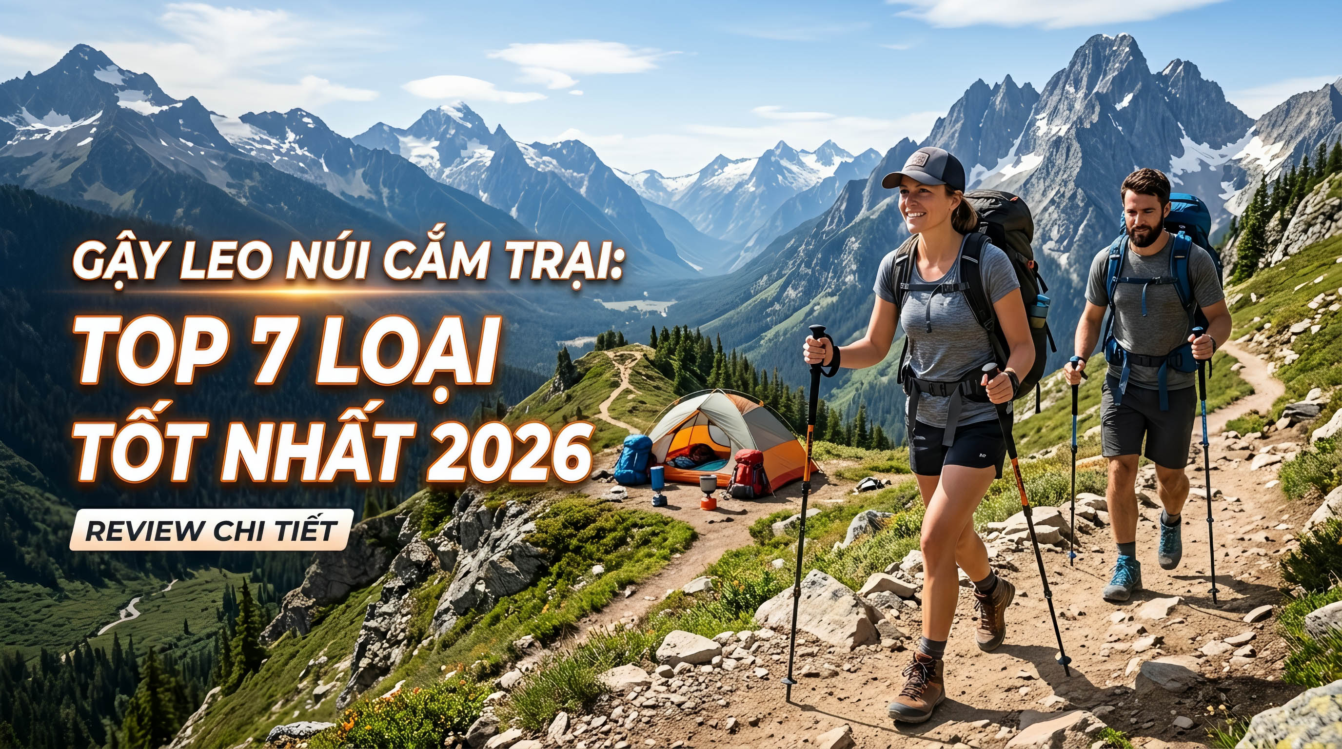 Gậy Leo Núi Cắm Trại: Top 7 Loại Tốt Nhất 2026
