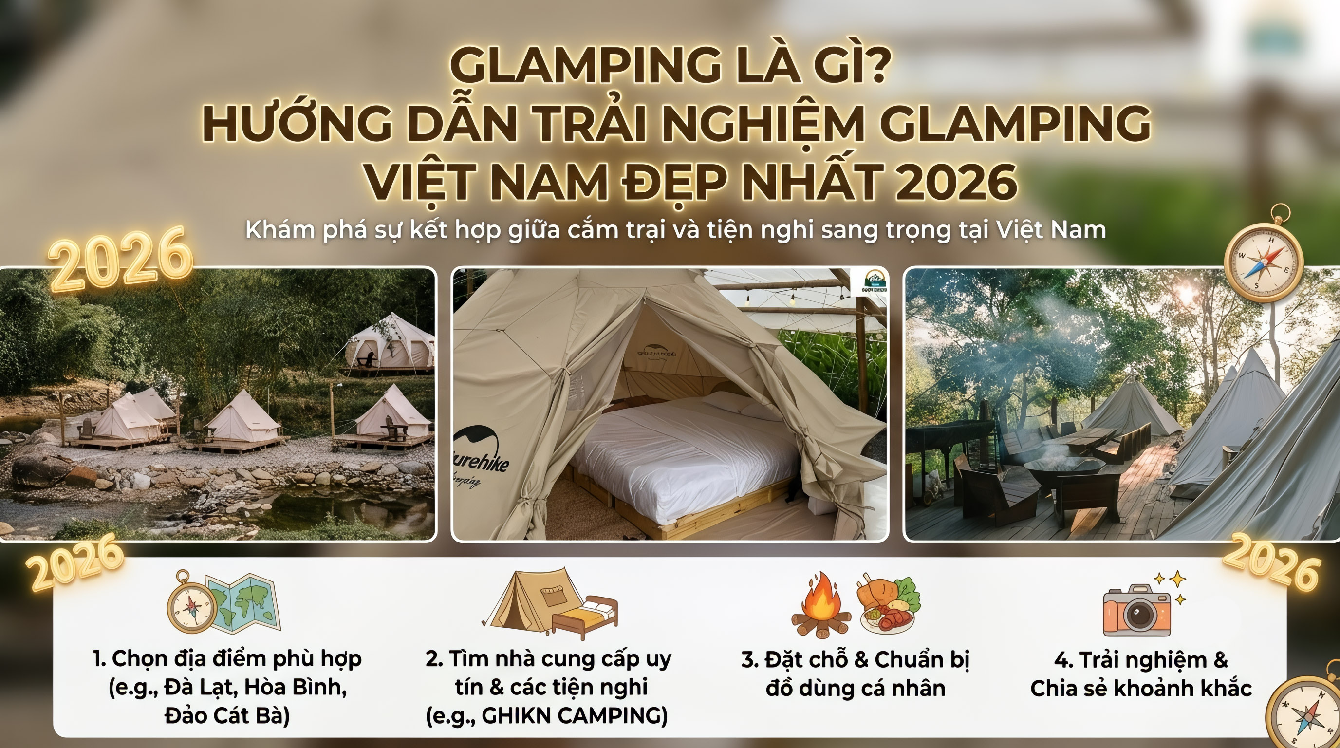 Glamping Là Gì? Hướng Dẫn Trải Nghiệm Glamping Việt Nam Đẹp Nhất 2026