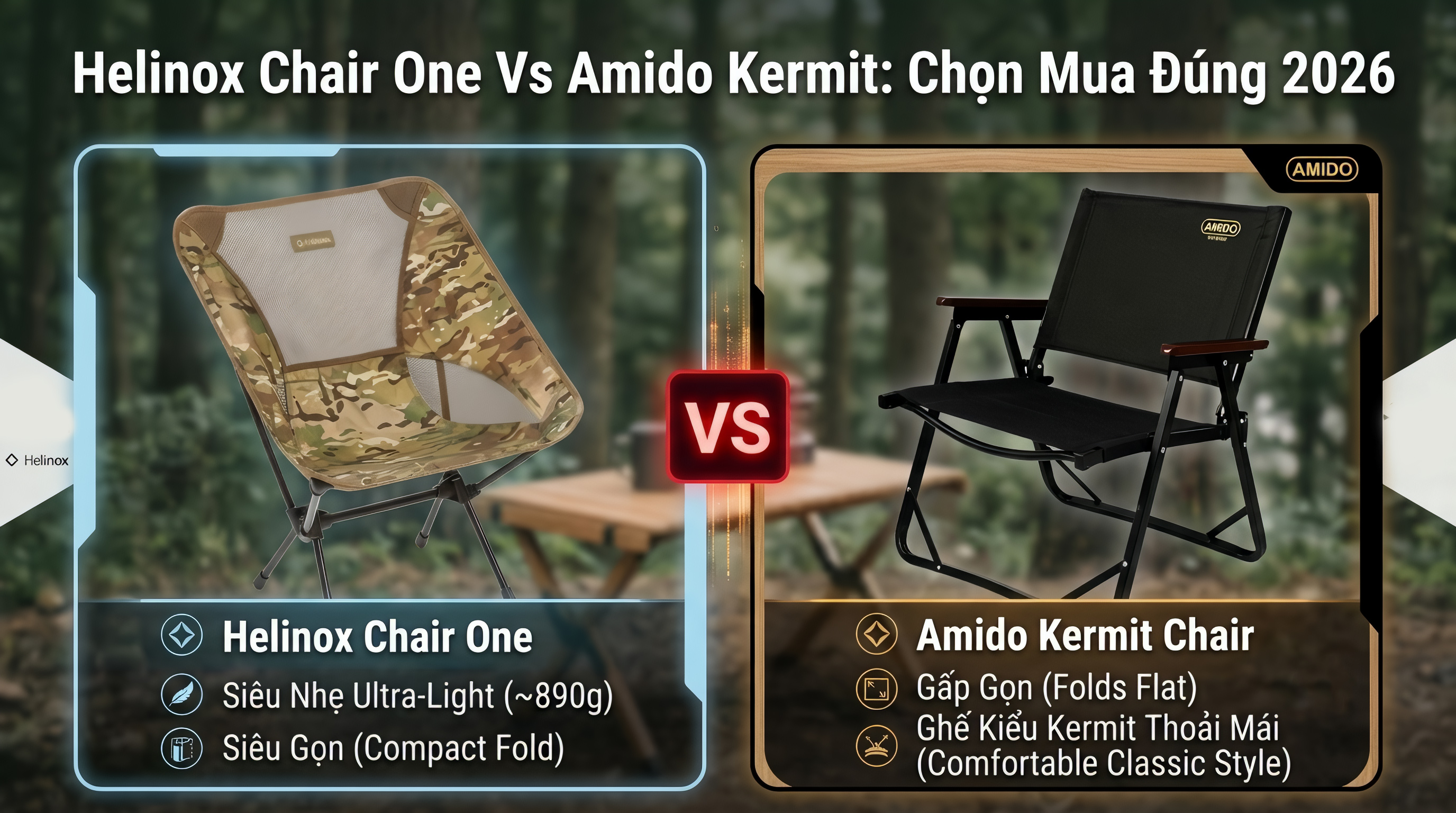 Helinox Chair One Vs Amido Kermit: Chọn Mua Đúng 2026