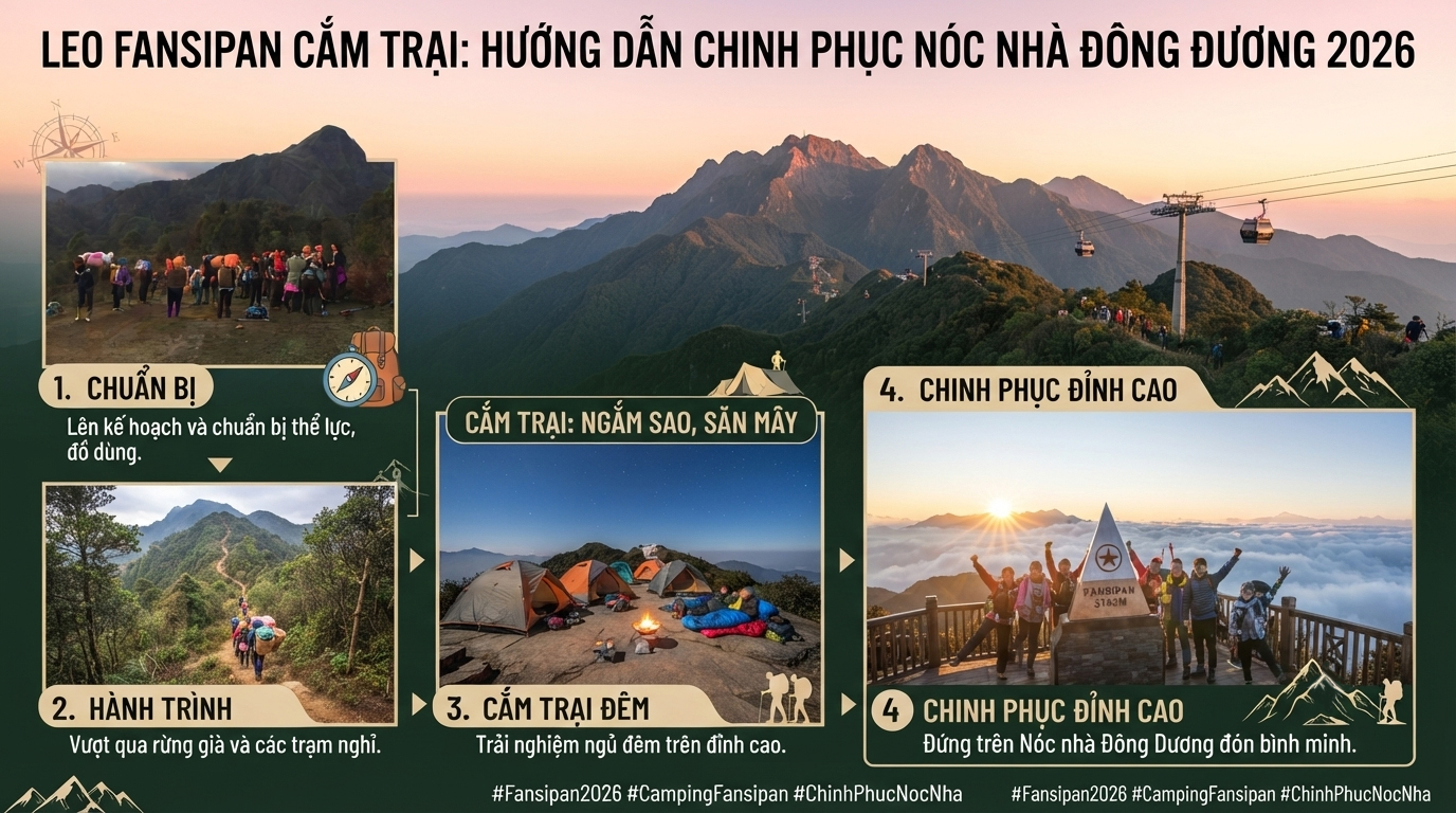 Leo Fansipan Cắm Trại: Hướng Dẫn Chinh Phục Nóc Nhà Đông Dương 2026