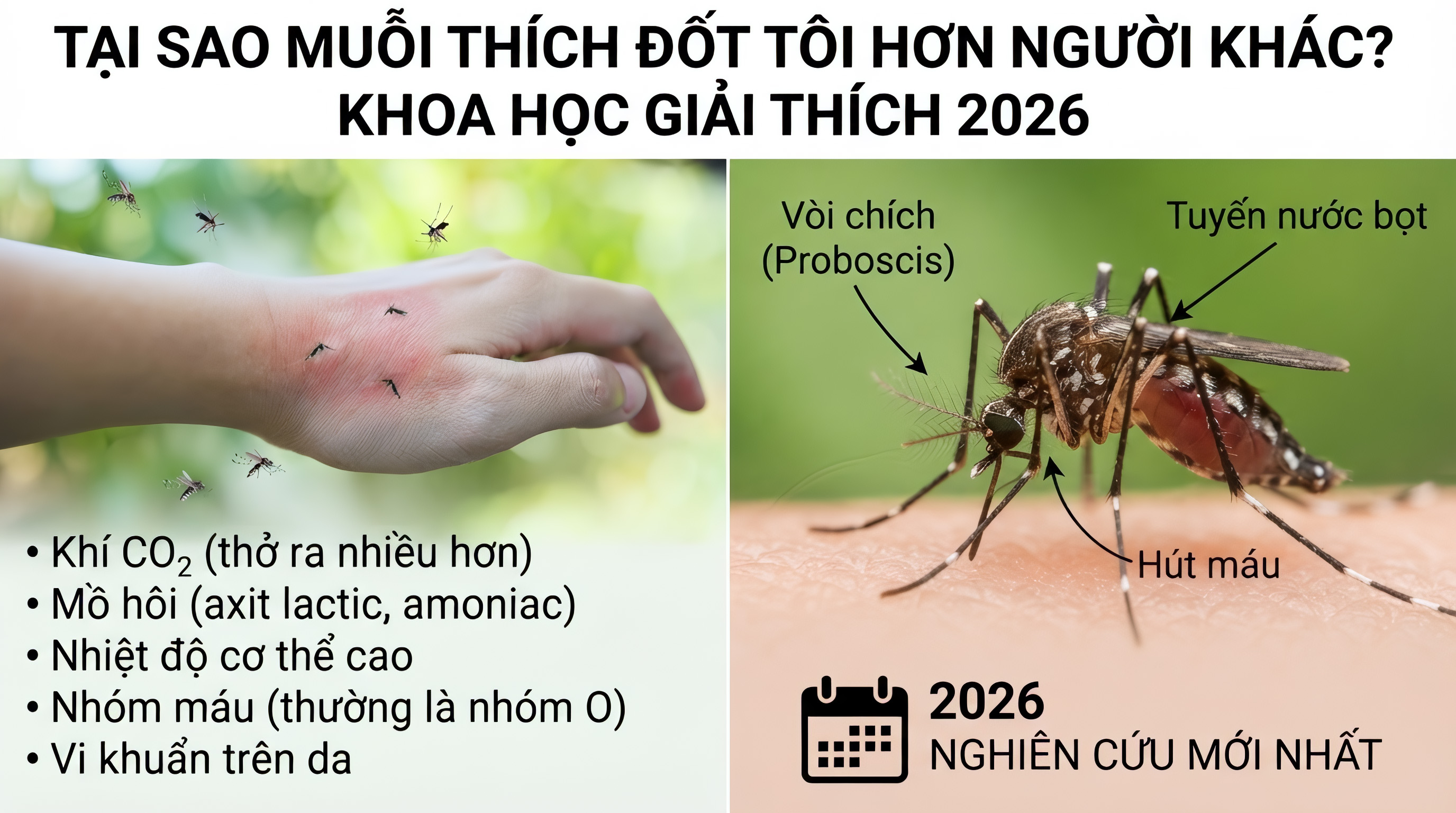 Tại Sao Muỗi Thích Đốt Tôi Hơn Người Khác? Khoa Học Giải Thích 2026